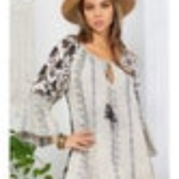Aari Embroidered Peasant Top - Picture 1 of 3